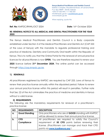 Kenya Medical Practitioners and Dentists Council
